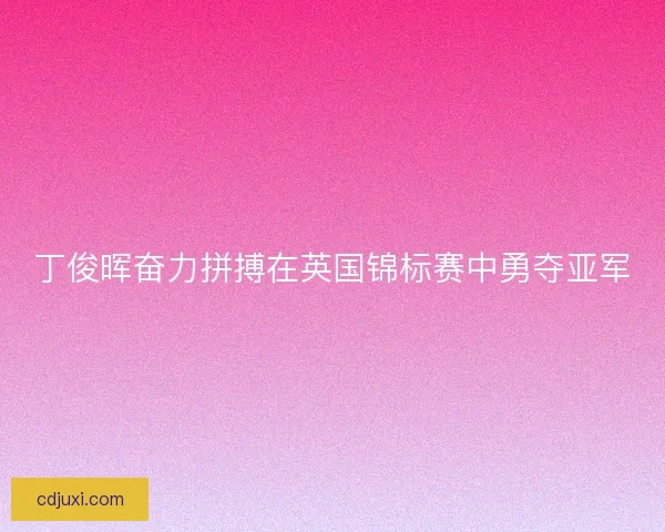 丁俊晖奋力拼搏在英国锦标赛中勇夺亚军