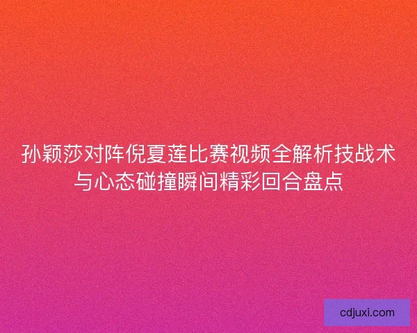 孙颖莎对阵倪夏莲比赛视频全解析技战术与心态碰撞瞬间精彩回合盘点