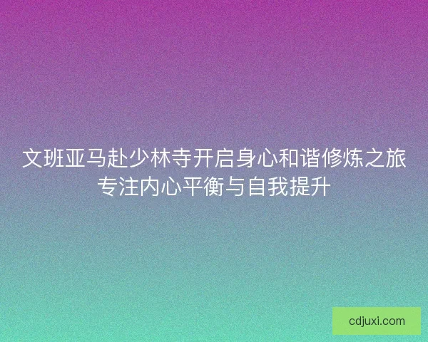 文班亚马赴少林寺开启身心和谐修炼之旅专注内心平衡与自我提升 文班亚马赴少林寺开启身心和谐修炼之旅专注内心平衡与自我提升
