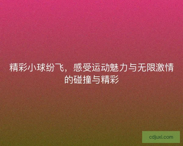 精彩小球纷飞,感受运动魅力与无限激情的碰撞与精彩 精彩小球纷飞,感受运动魅力与无限激情的碰撞与精彩