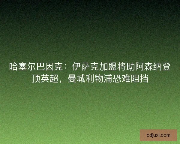 哈塞尔巴因克：伊萨克加盟将助阿森纳登顶英超，曼城利物浦恐难阻挡